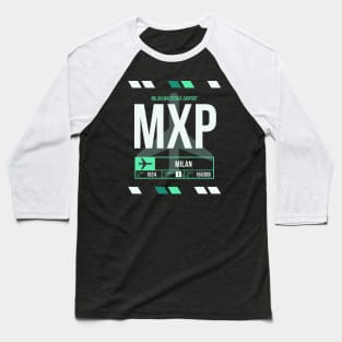 Milan (MXP) Airport Code Baggage Tag Baseball T-Shirt